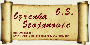 Ozrenka Stojanović vizit kartica